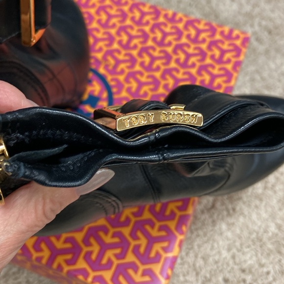 Tory Burch black soft leather heeled boots. - Picture 7 of 8